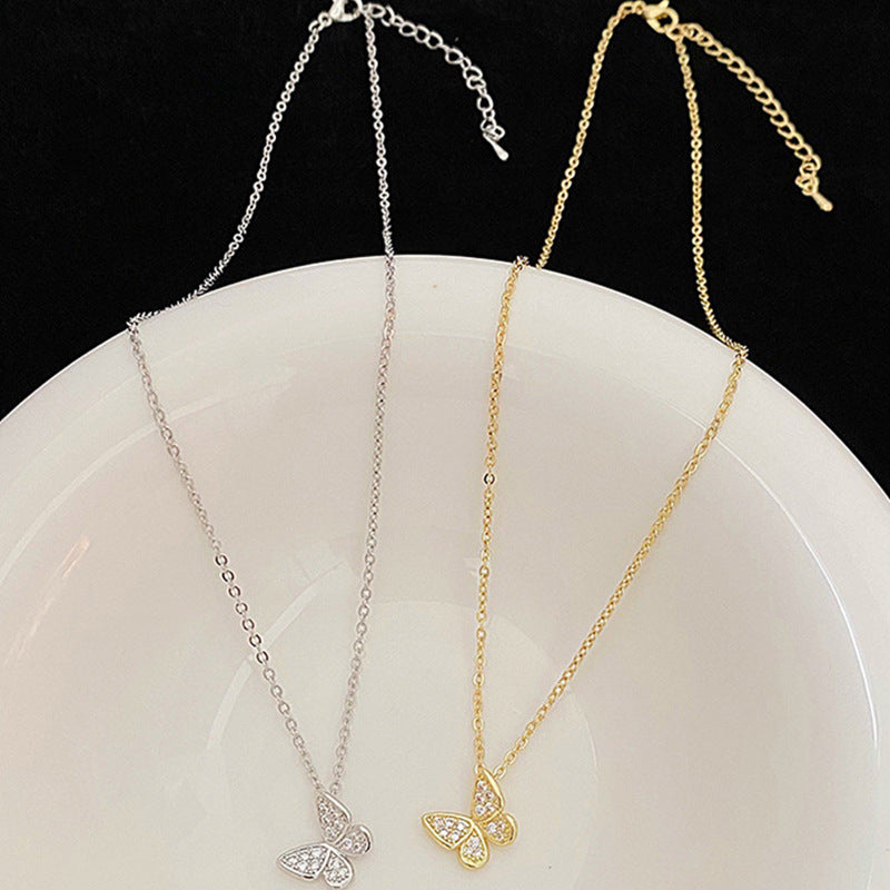 Butterfly Zircon Female Clavicle Chain Korean Necklaces