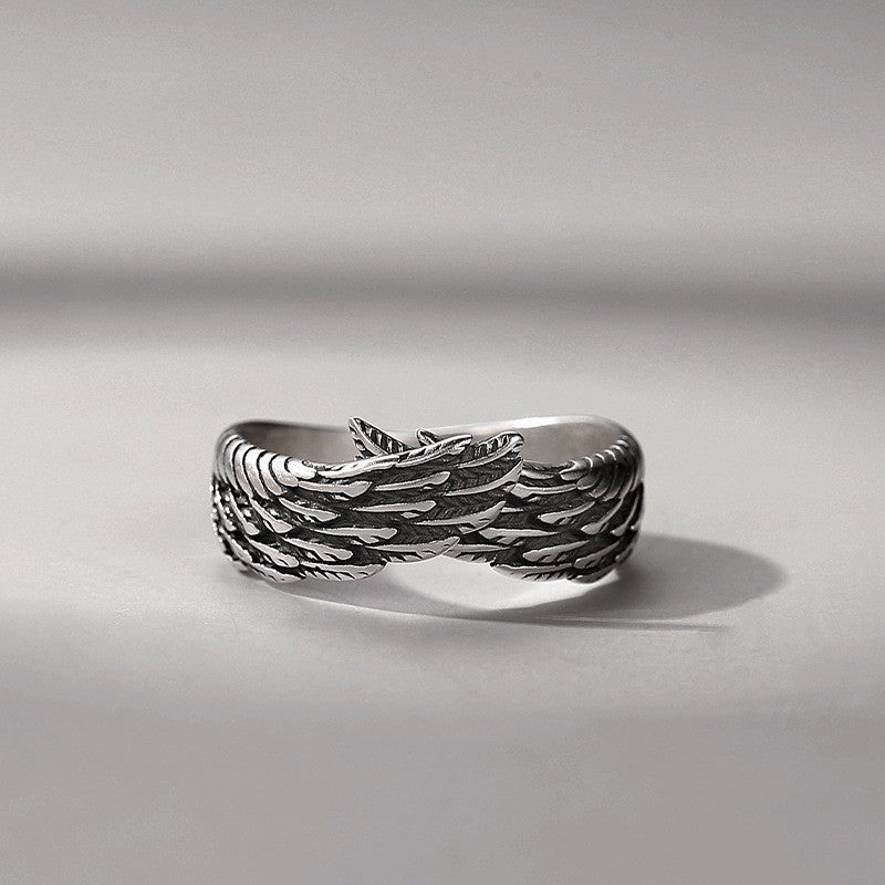 Angels Demons Wings Niche Vintage Open Rings