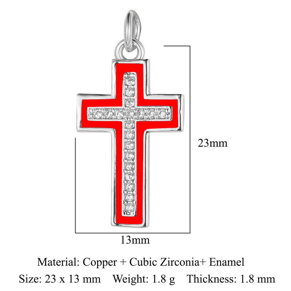 Virgin Angel Copper Zircon Cross Ornament Pendants