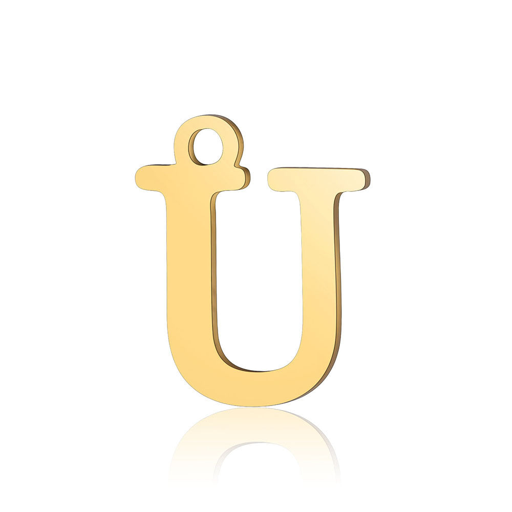 Titanium Steel Letter Gold Capital English Pendants