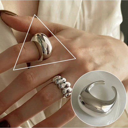 Line Cross Cord For Braiding Female Simple Irregular Wide Rings