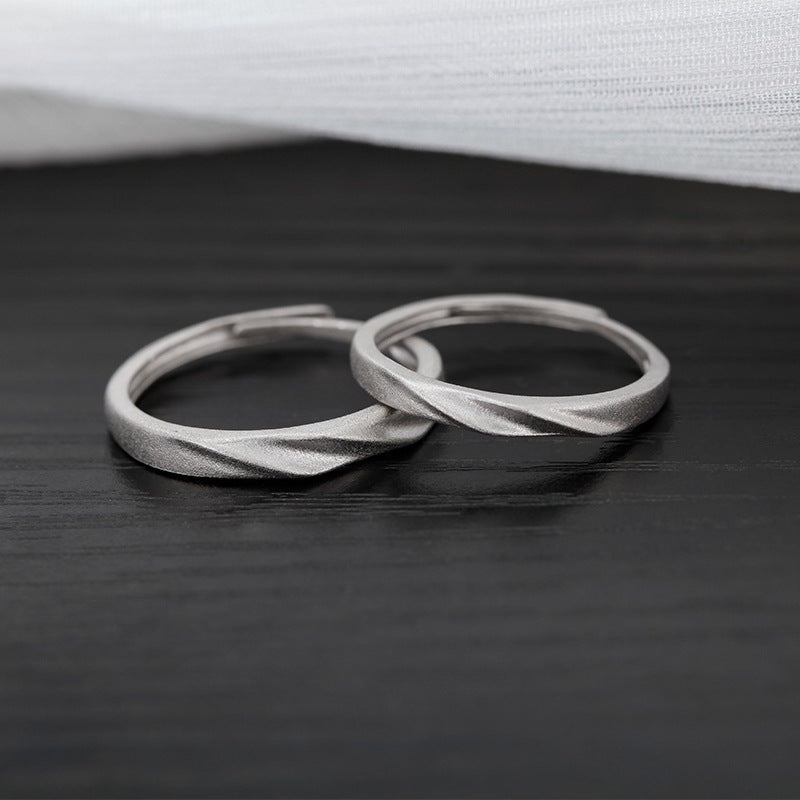 Female Male Couple Niche Simple Index Finger Pure Rings
