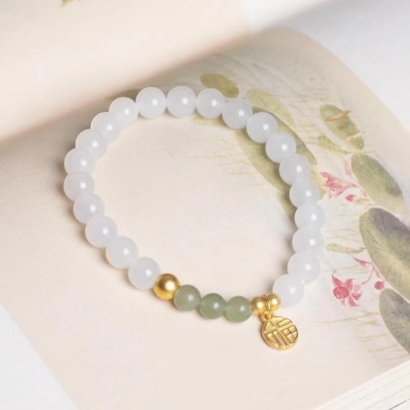 Live Broadcast Pink Crystal Design Blessing Card Bracelets