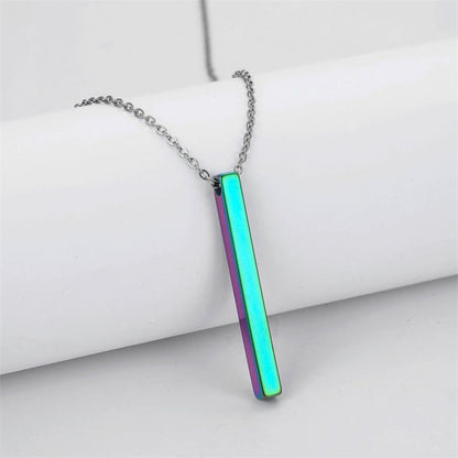 Mirror Stainless Steel Rectangular Cuboid Tag Pendants