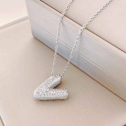 Women's Letter Hip Hop Full Zircon Exquisite Necklaces