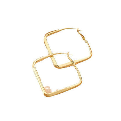 Sier Needle Square Light Luxury Temperament Earrings