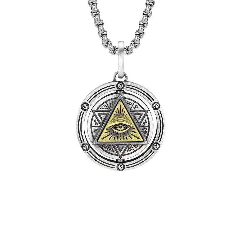 Men's Eye Of God Horus Trendy Punk Rotatable Personality Necklaces