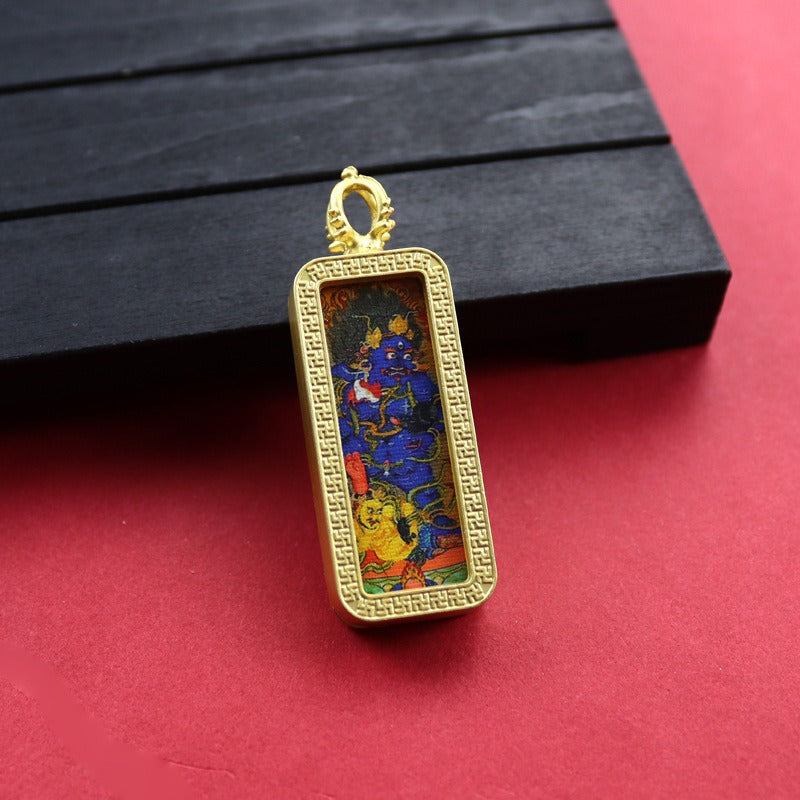 Square Birth Buddha Yellow God Of Wealth Green Tara Pendants