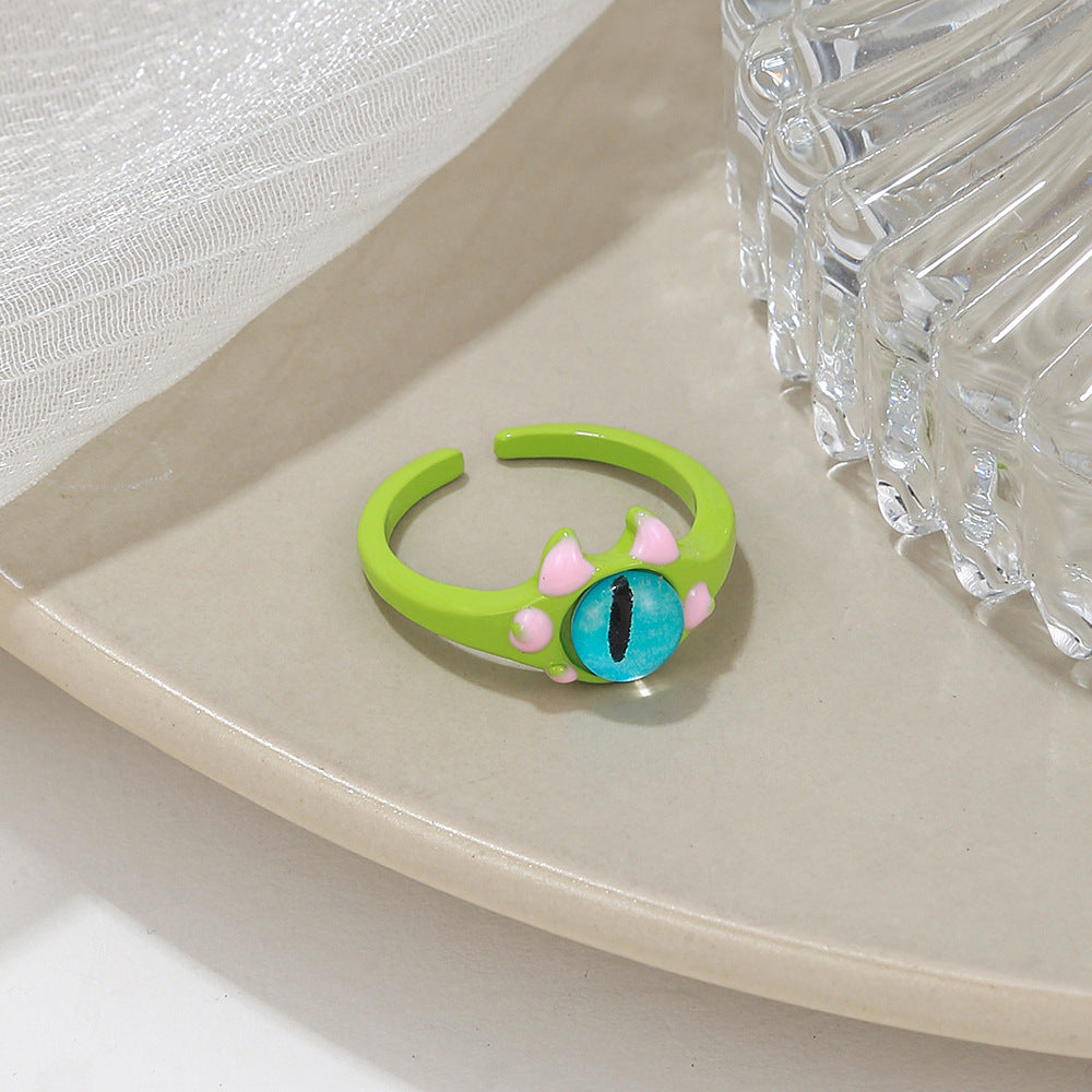 One-eyed Little Monster Niche Design Cartoon Sweet Cool Rings