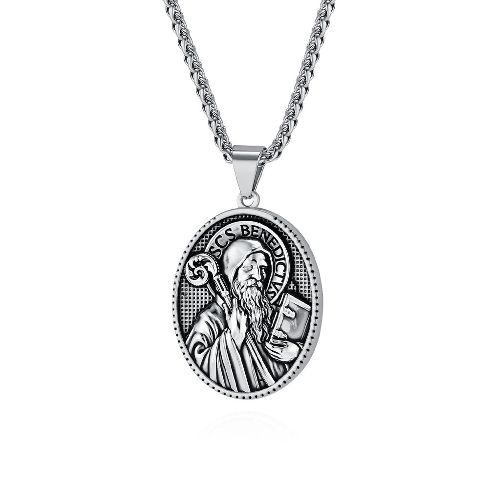 Round Plate Holy Father Son Jesus Pendants