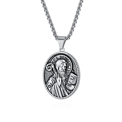 Round Plate Holy Father Son Jesus Pendants