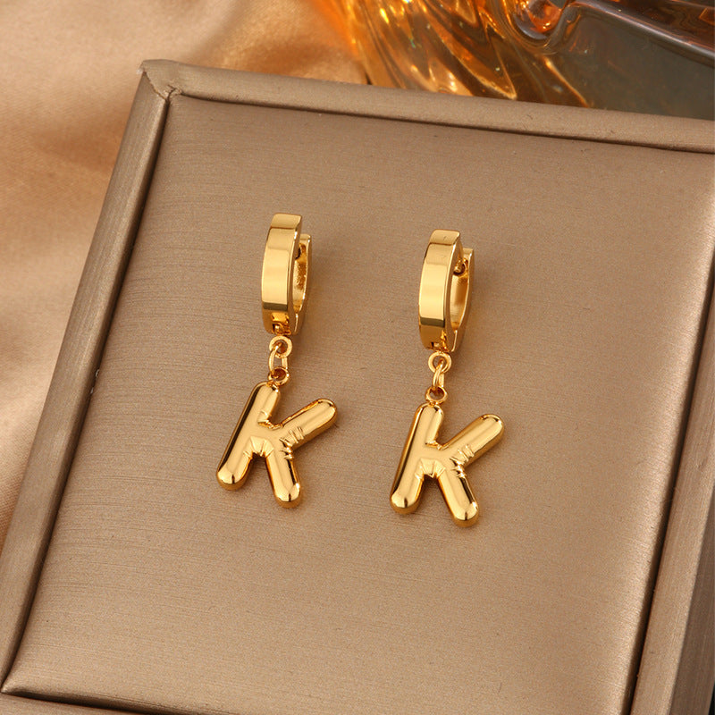 English Letter Ear Clip High Sense Earrings