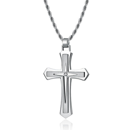 Men's Stainless Steel Two-color Cross Trendy Titanium Pendants