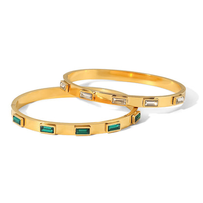 Women's Titanium Steel Fashion Stainless Zircon Inlaid Bracelets
