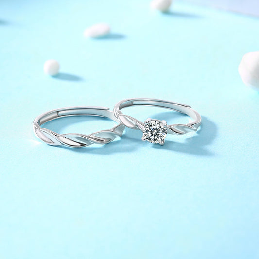 Moissanite Perfect Match Creative Adjustable Mouth Rings