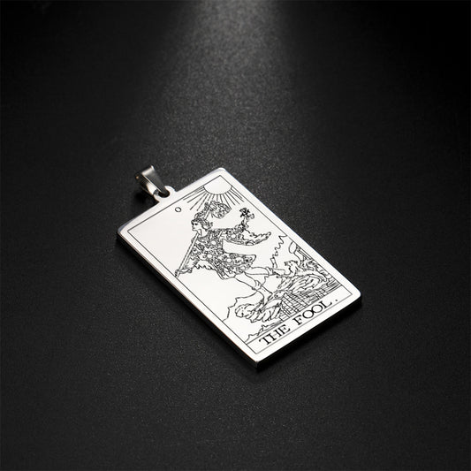 Titanium Steel Laser Tarot Model Major Arcana Back Can Pendants