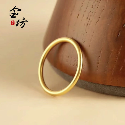 Gold Heritage Simple Glossy Frosted Matte Rings