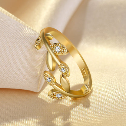 Small Clear Diamond Olive Open Fashion Rings