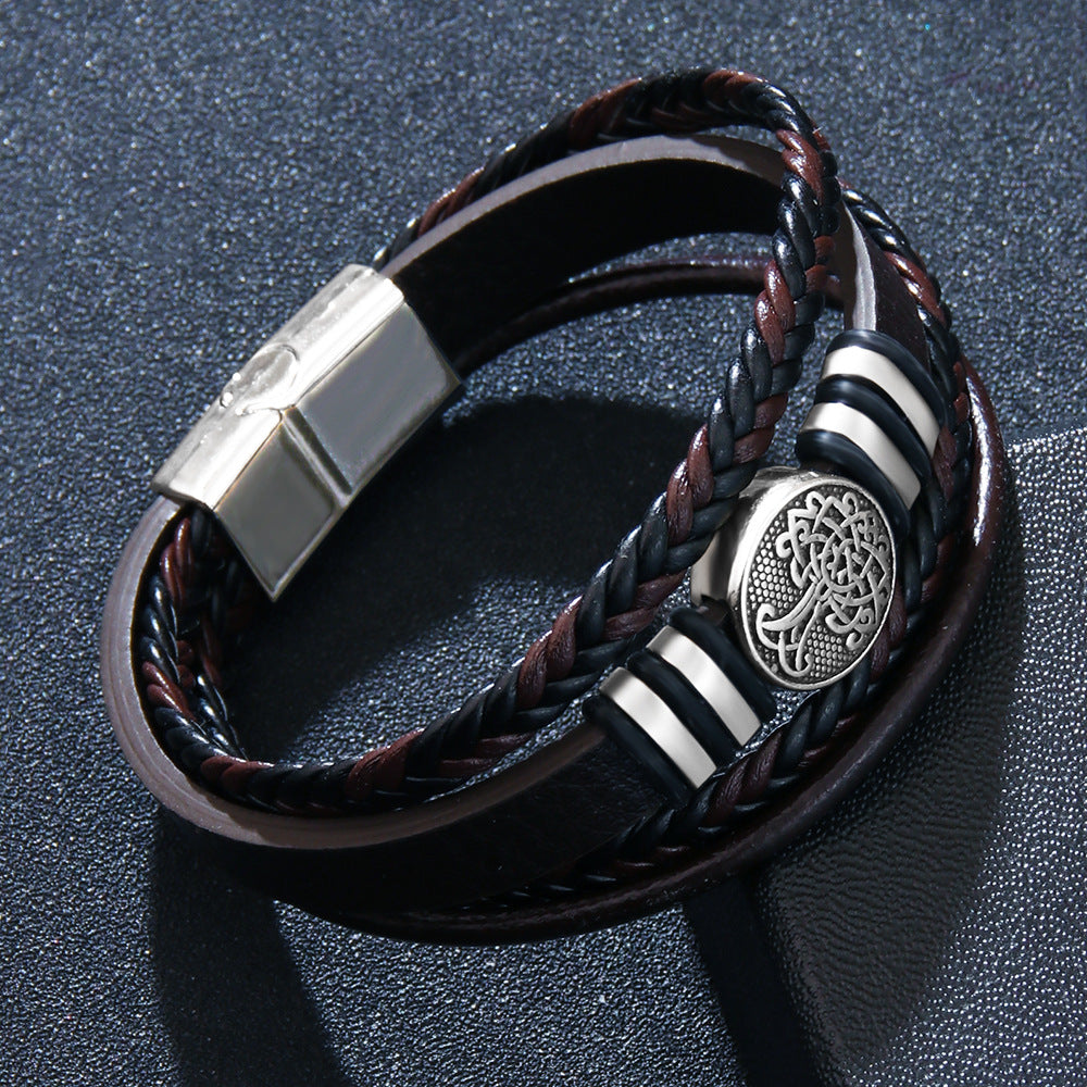 Men's Fashion Personality Woven Leather Ing Tree Bracelets