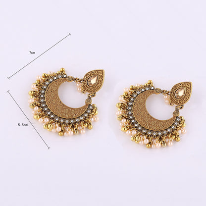 Alloy Ornament High Profile Retro Indian Style Hollow Earrings