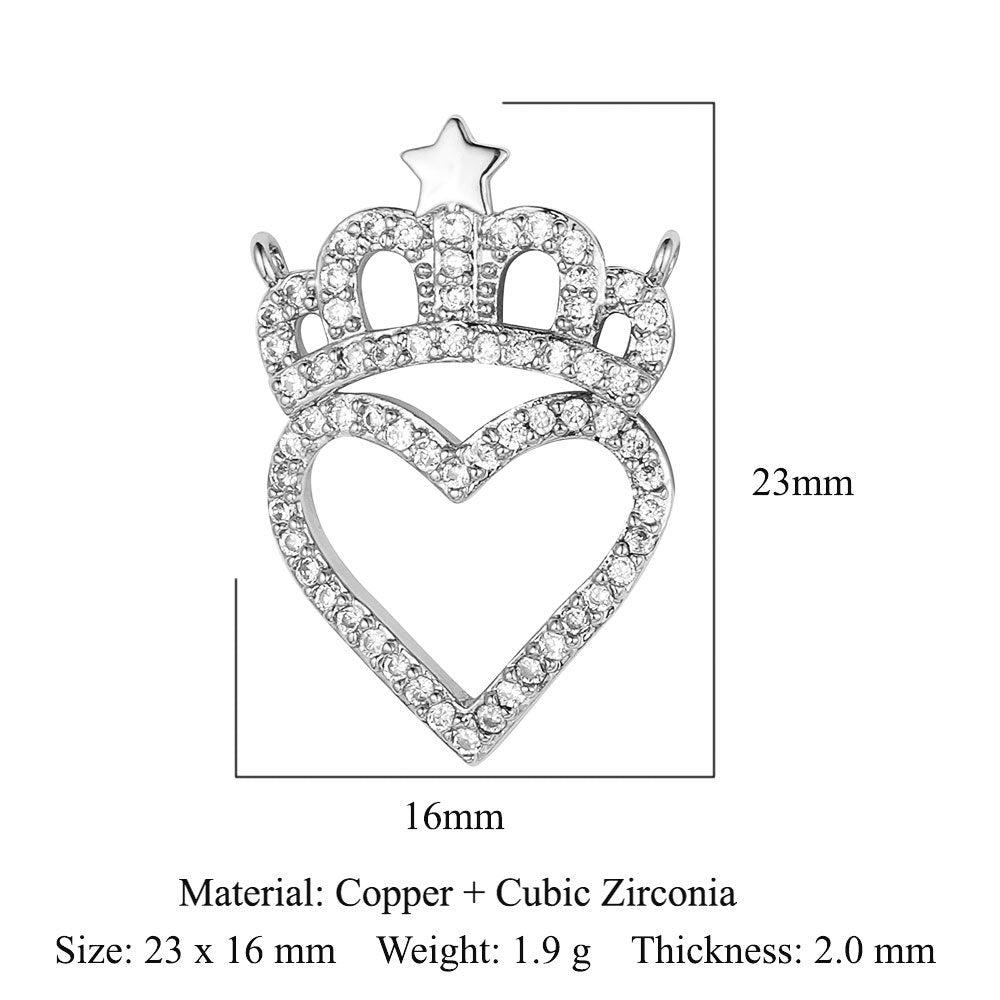 Heart Family Three Copper Zircon Ornament Pendants