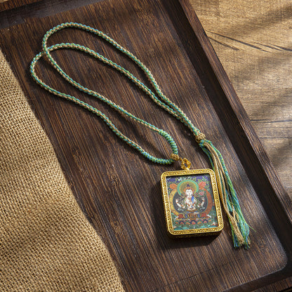 Tibetan Sweater Chain Hand Painted Alloy Pendants