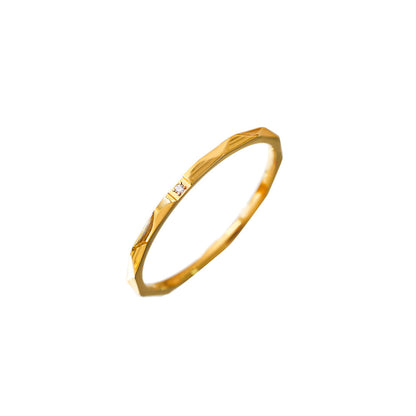 Single Diamond Split Flower Simple Temperament Rings