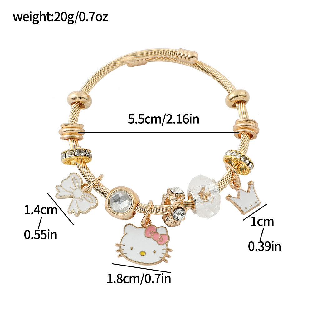 Anime Hello Kitty Clow Beaded Ornament Bracelets