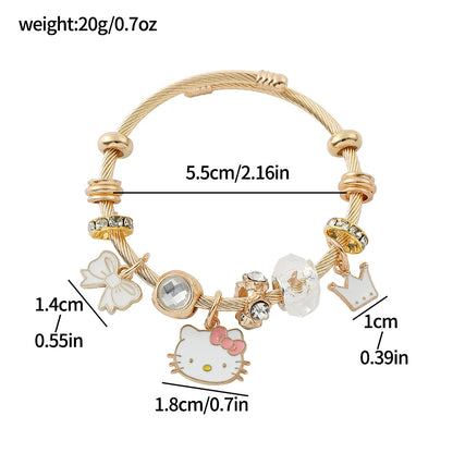 Anime Hello Kitty Clow Beaded Ornament Bracelets