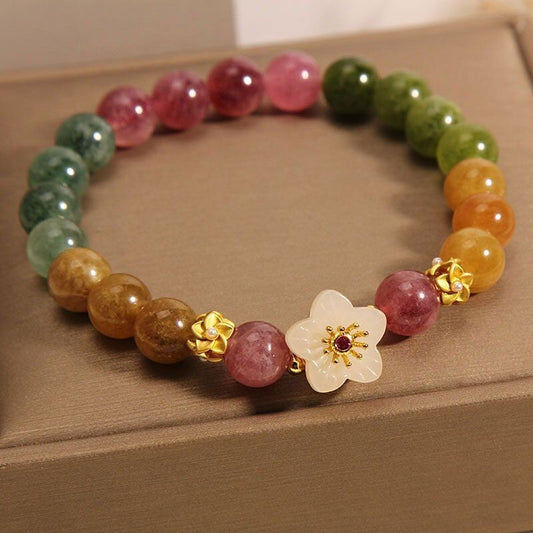 Color Tourmaline Flower Female Niche Chinese Bracelets