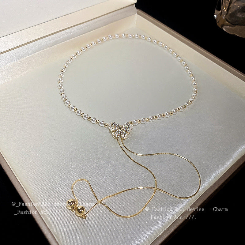 Women's Rhinestone Pearl French Retro Fashion Elegance Necklaces