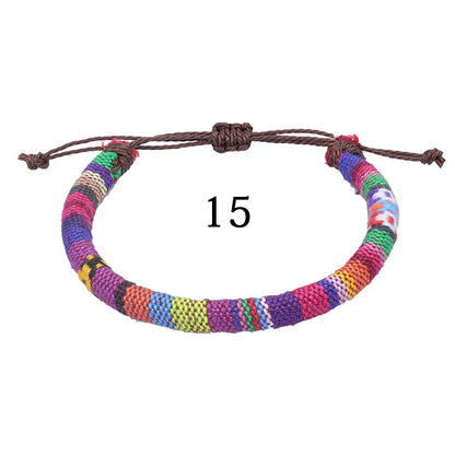 Style Hand Weaving Blue Little Colorful Surfing Bracelets