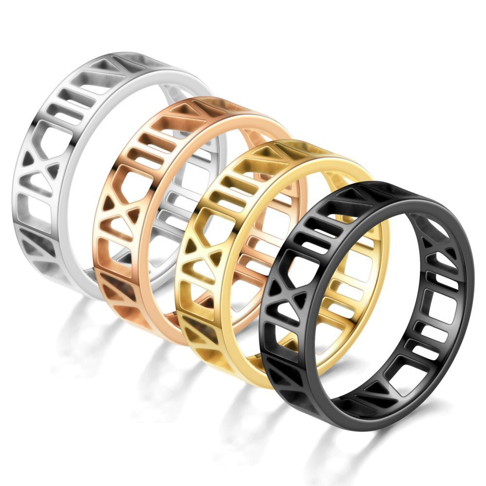 Men's Ornament Roman Cut Graceful Personality Source Rings