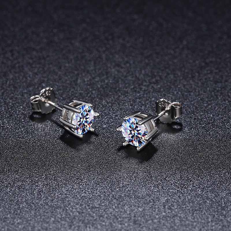 Women's & Men's Color Moissanite Magnetic Temperament Lady Single Earrings