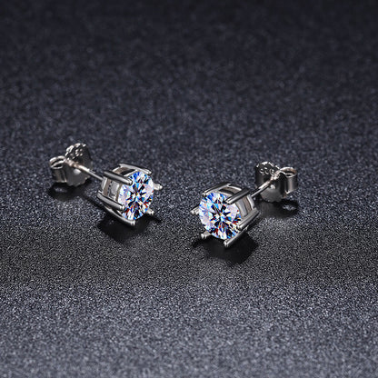 Women's & Men's Color Moissanite Magnetic Temperament Lady Single Earrings