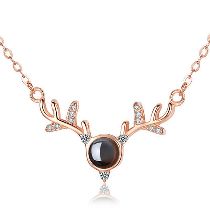 Love Language You Deer Projection Female Necklaces