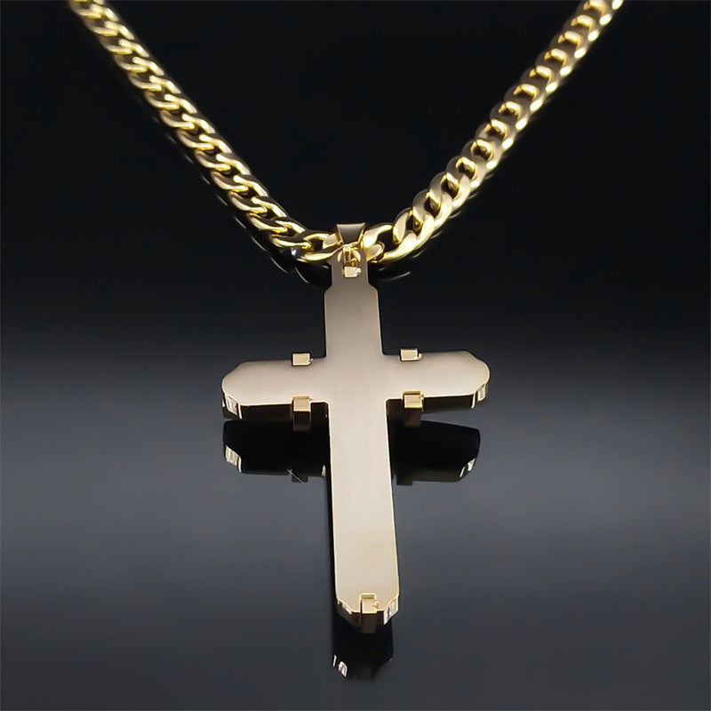 Men's Classic Creative Cross Stainless Steel Fashion Necklaces