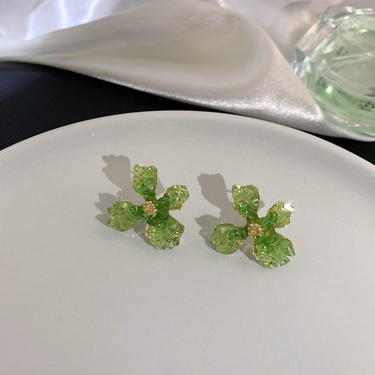 Green Fresh Light Luxury High-grade Fashionable Earrings