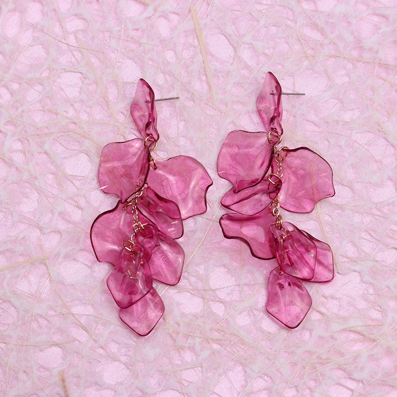 Women's Tassel Petal High Profile Fashion Personality Earrings