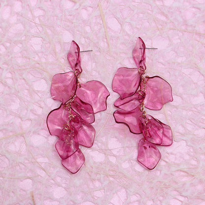 Women's Tassel Petal High Profile Fashion Personality Earrings