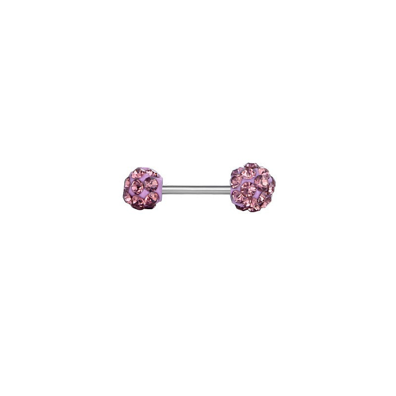 Full Diamond Dumbbell Fully Jeweled Ball Earrings