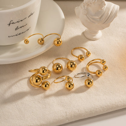 Female Gold Steel Size Ball High Rings
