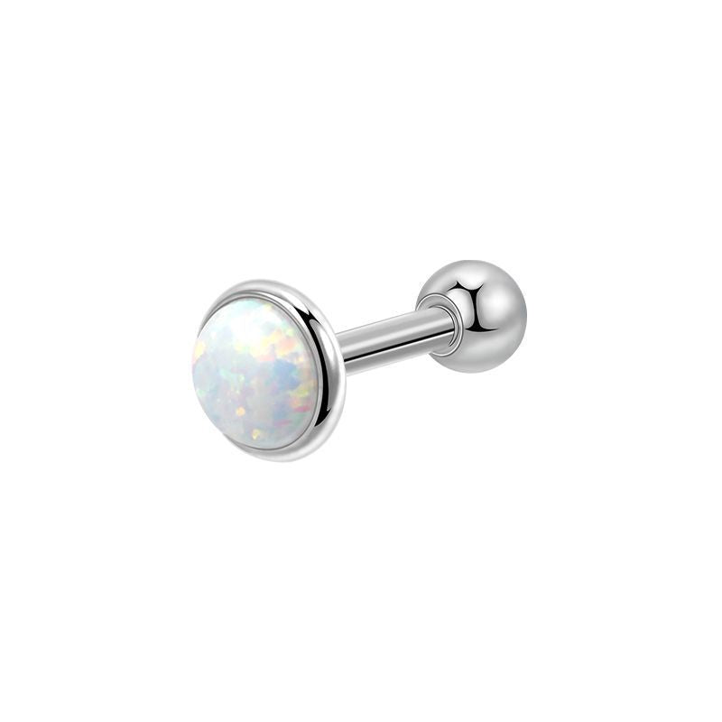 Opal Female Screw Tightening Buckle Simple Earrings