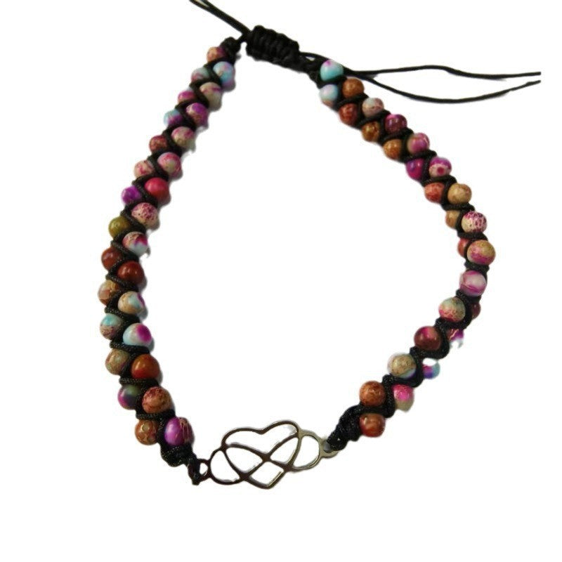 Hand-woven Purple Emperor Stone Yoga Energy Bracelets