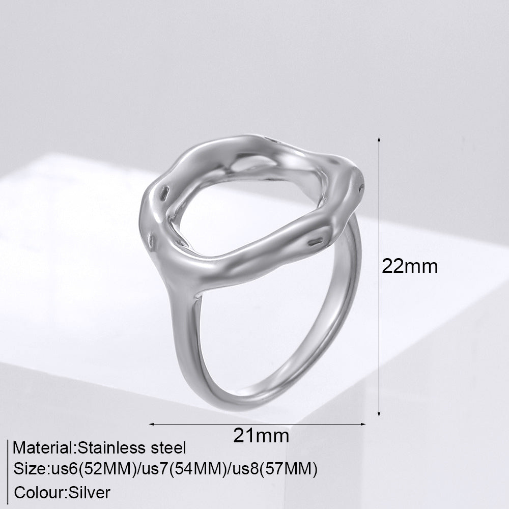 Geometric Titanium Steel Female Design Stainless Rings