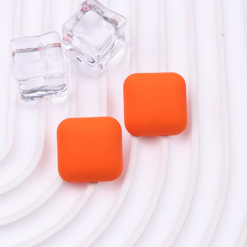 Women's Color Square Acrylic Summer Double-sided Spray Paint Earrings