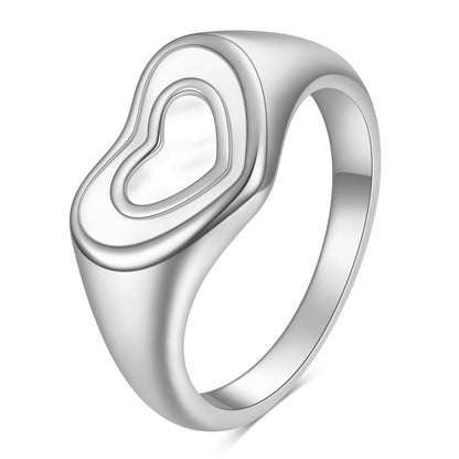 Women's Stainless Steel Shell Love Titanium Rings