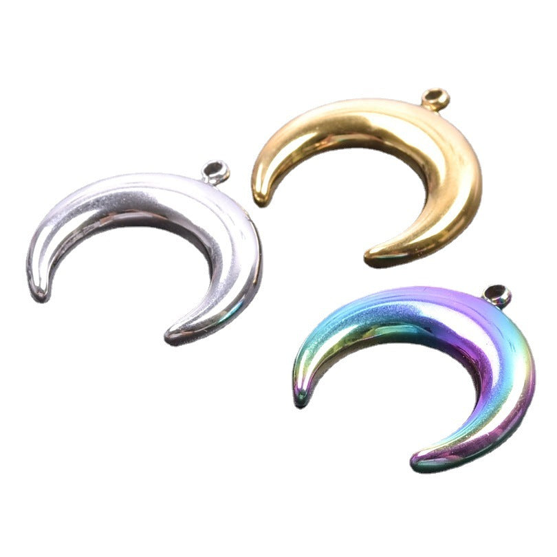 Sier Golden Crescent Titanium Steel Colorful Pendants