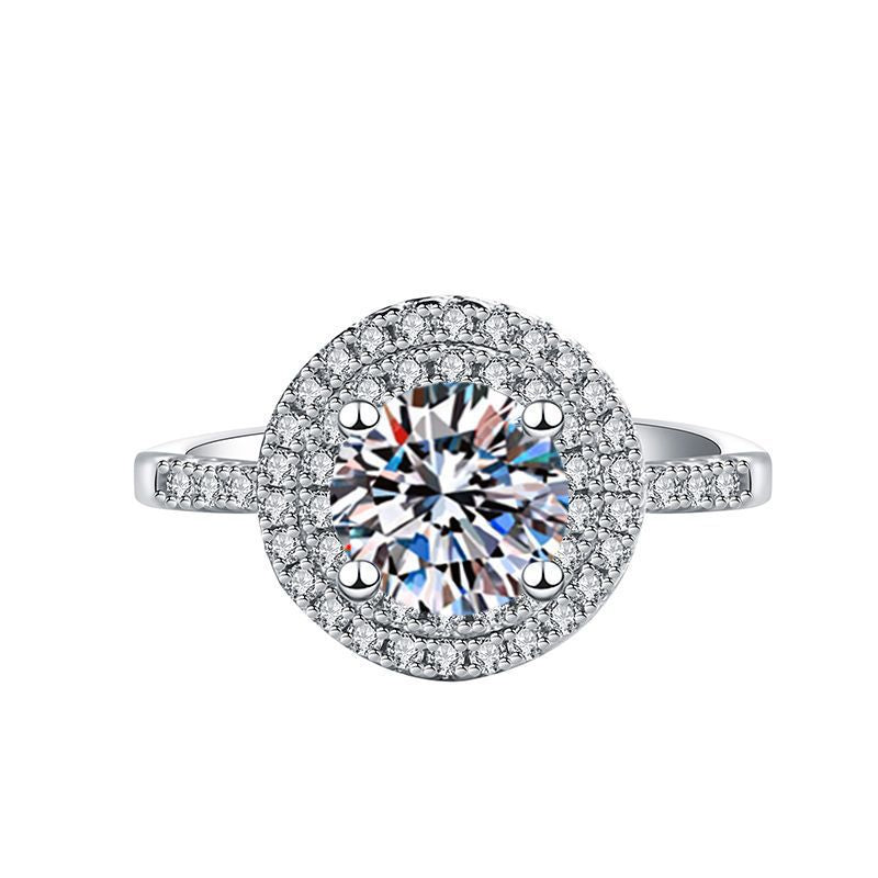 Elegant Imitation Moissanite Open Adjustable Live Broadcast Rings