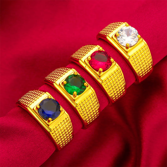 Men's Male Opening Green Red Blue Synthetic Rings